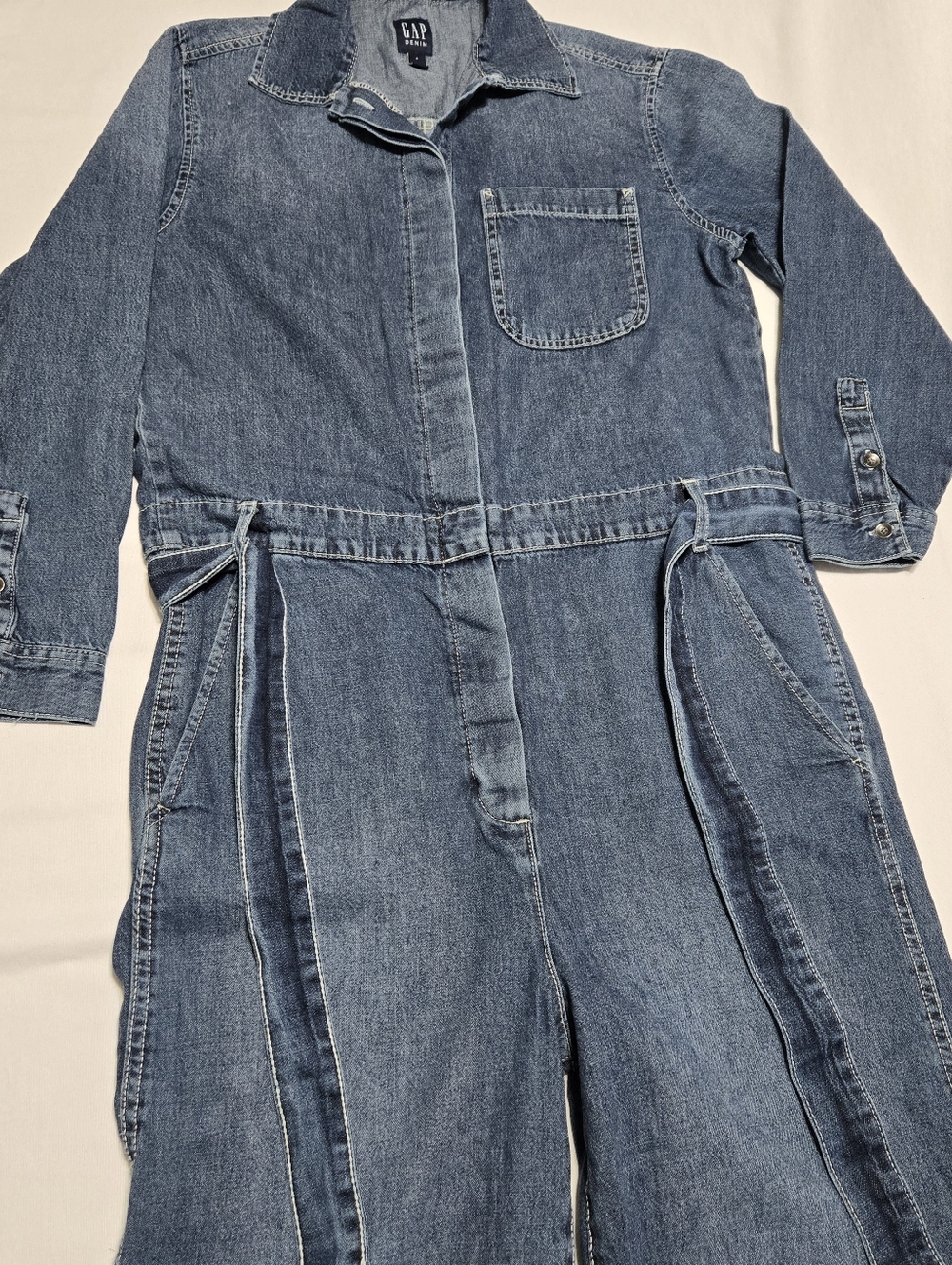 Gap Denim Women's Medium Indigo Utility Jumpsuit sz 4